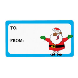 ブラックサンタハグ印刷ギフトラベル ラベル