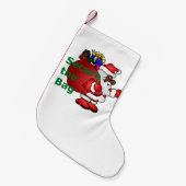 ブラックサンタバッグを確保するストッキング スモールクリスマスストッキング (正面 (吊り時))