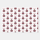 ブラックサンタパターンアフリカ系アメリカ人クリスマス ラッピングペーパーシート (正面3)