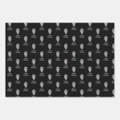 ブラックサンタパターンアフリカ系アメリカ人クリスマス ラッピングペーパーシート (正面2)