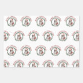 ブラックサンタパターンアフリカ系アメリカ人クリスマス ラッピングペーパーシート (正面)