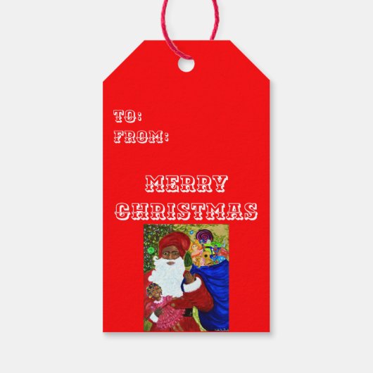 ブラックサンタパーソナライズされたギフトラベル – クリスマス ギフトタグ (裏面)