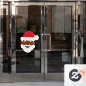 ブラックサンタブラウンスキンクリスマス ウィンドウサイン (オフィスドア)