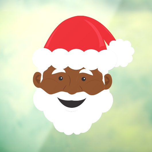 ブラックサンタブラウンスキンクリスマス ウィンドウサイン (シート3)