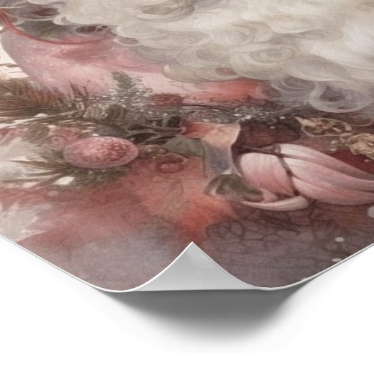 ブラックサンタポートレート:ソフトピンクス&アーストーン ポスター (角)