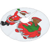 ブラックサンタミセスクロースクリスマスツリースカート ブラッシュドポリエステルツリースカート (アングル)