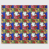 ブラックサンタ光沢ラッピング紙 – クリスマスラップ ラッピングペーパー (フラット)