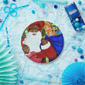 ブラックサンタ紙ディナープレートス  ペーパープレート (パーティー)