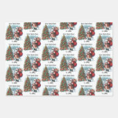 ブラックサンタ追加お子様名かわいいクリスマス3 ラッピングペーパーシート (正面)