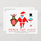 ブラックサンタ雪だるまトナカイマスクピースアウト2020 シーズンポストカード (正面/裏面)