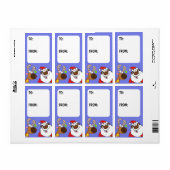 ブラックサンタ&トナカイのギフトラベル ラベル (フルシート)