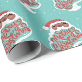 ブラックサンタ | Merry Christmas All |青 ラッピングペーパー (ロールコーナー)