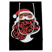 ブラックサンタ | Merry Christmas All, Black ミディアムペーパーバッグ (裏面)