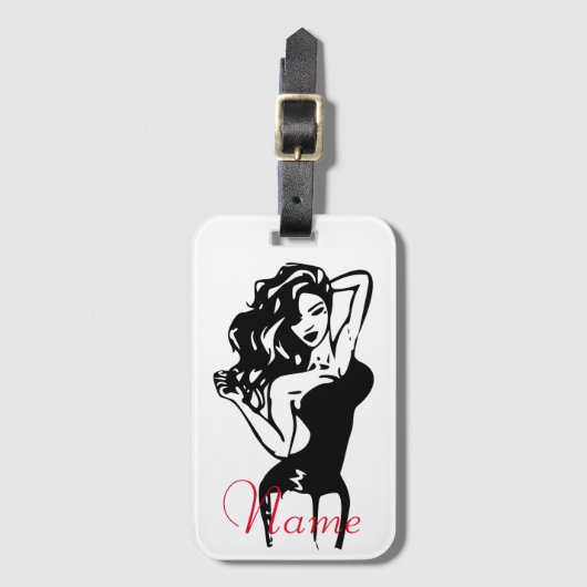 ブラックサンダーのホットブルネット_Cove ラゲッジタグ (正面縦)