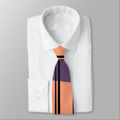 ブラックサンディブラウンレトロストライプのタイ ネクタイ (タイ)