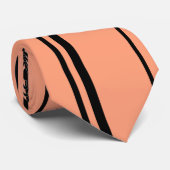 ブラックサンディブラウンレトロストライプのタイ ネクタイ (ロール)