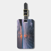 ブラックサンドビーチアイスランドサンセット ラゲッジタグ (正面縦)