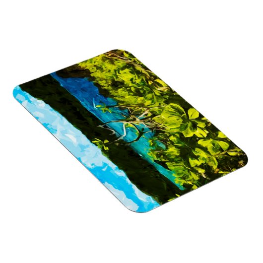 ブラックサンドビーチオンザロードハナマウイ抽象芸術 マグネット (右側)