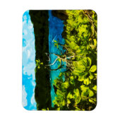 ブラックサンドビーチオンザロードハナマウイ抽象芸術 マグネット (縦)