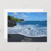 ブラックサンドビーチワイアナパナパ州パークマウイ ポストカード (正面/裏面)