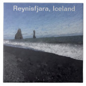 ブラックサンドビーチ，アイスランド タイル (正面)