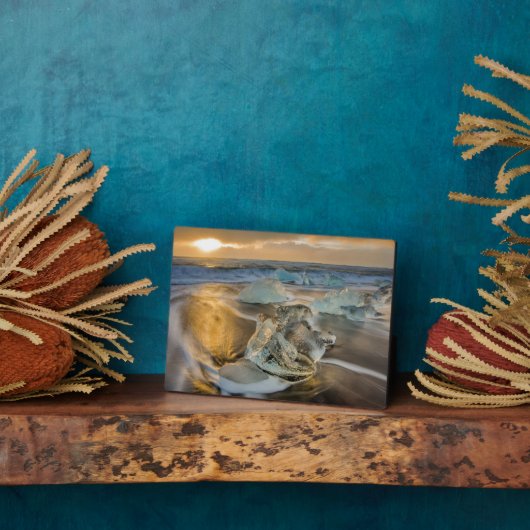 ブラックサンドビーチ | Jokulsarlon South Iceland フォトプラーク (側面)