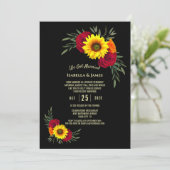 ブラックサンフラワーブルゴーニュバラウェディングレセプション 招待状 (スタンド正面)