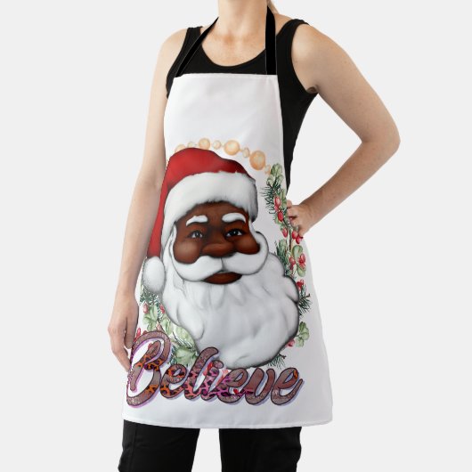 ブラックサン信じタメラニンマンクリスマス応援 エプロン (インサイチュ)