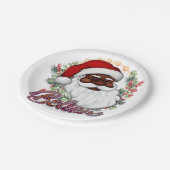 ブラックサン信じタメラニンマンクリスマス応援 ペーパープレート (アングル)