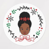 ブラックサン信じタメラニンマンクリスマス応援 ラベル (デザイン1)