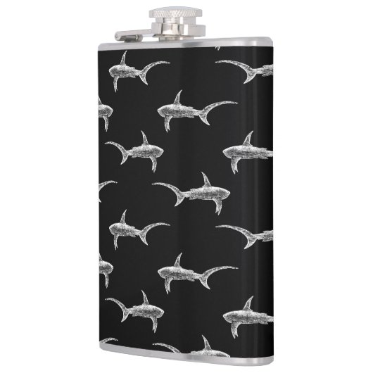 ブラックサークデザインヴィンテージ航海の海アート フラスク (左)