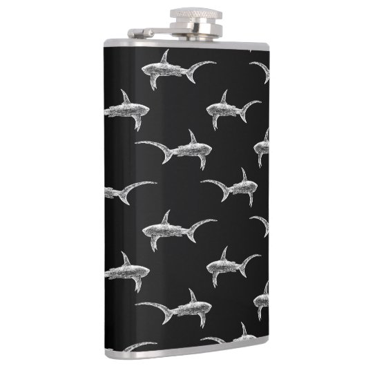 ブラックサークデザインヴィンテージ航海の海アート フラスク (右)