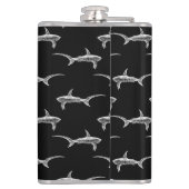 ブラックサークデザインヴィンテージ航海の海アート フラスク (裏面)