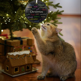 ブラックサークルに描かれた世界中のクリスマス ガラスオーナメント