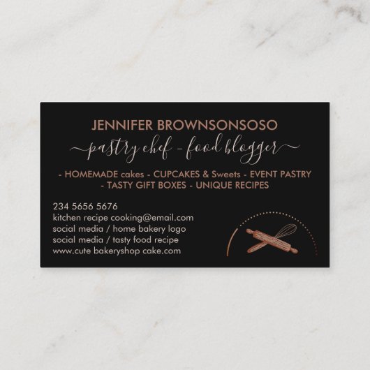 ブラックサークルケーキメーカーベーカリー 名刺 (裏面)