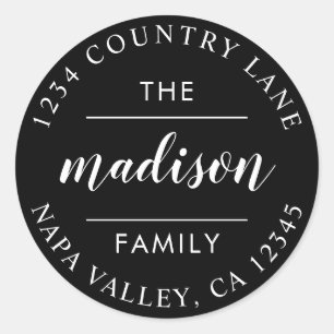 ブラックサークルスクリプト独自の差出人住所を作成 ラウンドシール