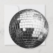 ブラックサークルラウンドディスコボール40th誕生日パーティー 招待状 (裏面)