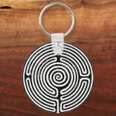 ブラックサークルラビリンスファインアート キーホルダー (正面)
