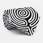 ブラックサークルラビリンスファインアート ネクタイ (ロール)