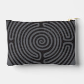 ブラックサークルラビリンス（グレー）ファインアート アクセサリーポーチ (裏面)