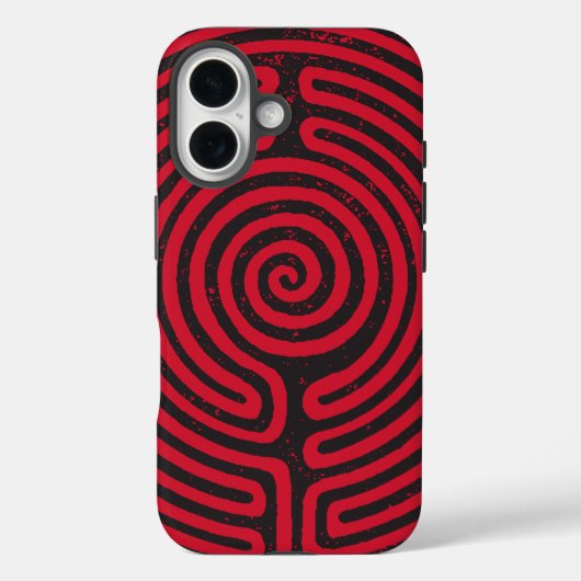 ブラックサークルラビリンス（赤）ファインアート Case-Mate iPhoneケース (裏面)
