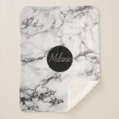 ブラックサークル及び白黒大理石 シェルパブランケット (正面)