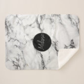 ブラックサークル及び白黒大理石 シェルパブランケット (正面(横))