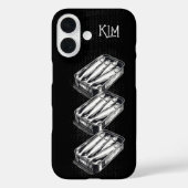 ブラックサーディンアートグランジスケッチカスタムモノグラム Case-Mate iPhoneケース (裏面)