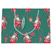 ブラックサーフィンサンタトロピカルホリデイ抱き枕 ラージペーパーバッグ (正面)