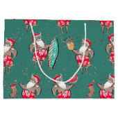 ブラックサーフィンサンタトロピカルホリデイ抱き枕 ラージペーパーバッグ (裏面)