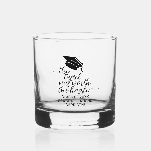 ブラックザスタイリッシュタッセルは面倒なことをする価値があった ウイスキーグラス (正面)