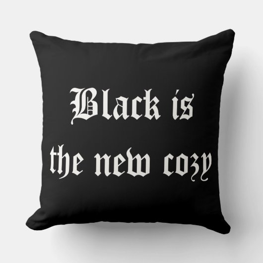 ブラックザニューコージーゴシックスタイルタイポグラフィ クッション (正面)