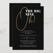 ブラックザビッグ90thサプライズ誕生日招待状 招待状 (正面/裏面)