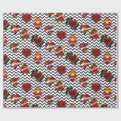 ブラックシェブロン母タトゥー ラッピングペーパー (フラット)